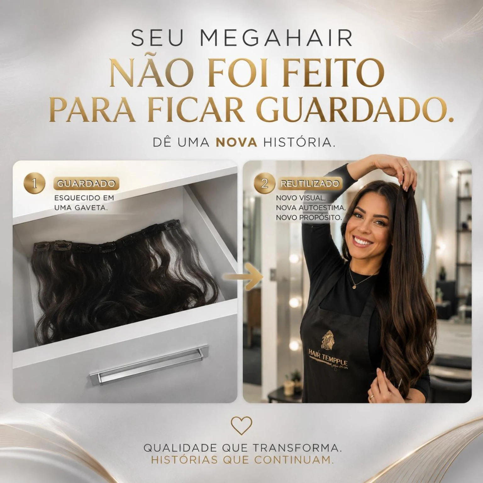 Campanha de reutilização de mega hair